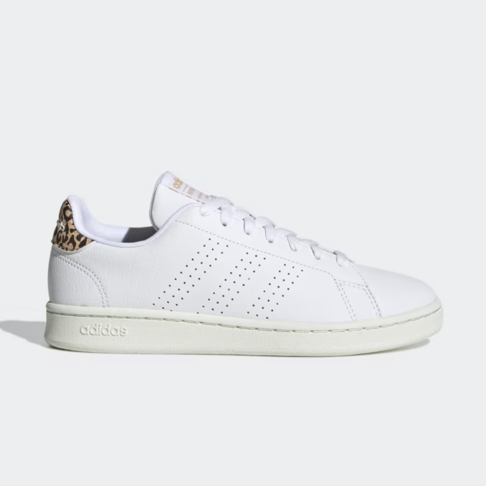 Women's Adidas Advantage White Leopard Print Detail T… Gem